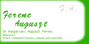 ferenc auguszt business card